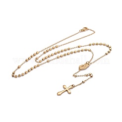 304 Stainless Steel Rosary Bead Necklaces for Easter&nbsp;NJEW-L159-05G