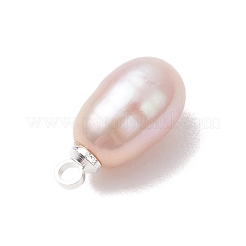 Natural Cultured Freshwater Pearl Rice Charms&nbsp;PALLOY-JF05078-02
