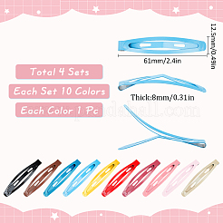 4 Sets Iron Snap Hair Clips&nbsp;AJEW-SC0003-37A-01