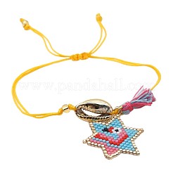 Bohemian Ethnic Style Geometric Miyuki Beaded Star with Flamingo Charm Adjustable Braided Bracelets for Women&nbsp;ZA1517