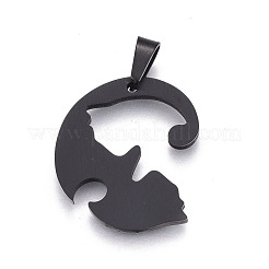 304 Stainless Steel Split Kitten Pendants&nbsp;STAS-P235-05BP