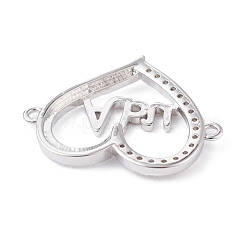 Brass Micro Pave Clear Cubic Zirconia Links&nbsp;ZIRC-J039-11P