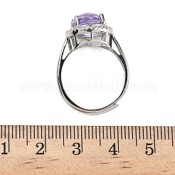 925 Sterling Silver Micro Pave Cubic Zirconia Finger Rings&nbsp;RJEW-B134-01A-04