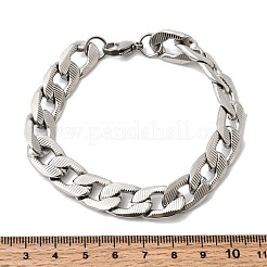 201 Stainless Steel Cuban Link Chains Bracelets for Women Men&nbsp;STAS-T077-19A-01P