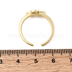 Brass Micro Pave Clear Cubic Zirconia Cuff Open Rings&nbsp;RJEW-C164-04A-G