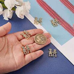 5Pcs Brass Micro Pave Clear Cubic Zirconia Pendants&nbsp;ZIRC-SZ0002-50
