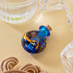 Handmade Lampwork Perfume Bottle Pendants&nbsp;LAMP-TADJ0001-05D