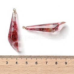 Inner Dried Flower Transparent Resin Pendants&nbsp;LS-RESI-A043-08A