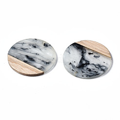 Transparent Resin & Walnut Wood Pendants&nbsp;X-RESI-T035-25-A01