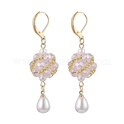 Glass Teardrop Leverback Earrings&nbsp;EJEW-MZ00531-03