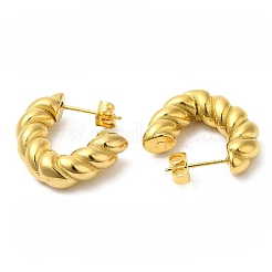 Ion Plating(IP) 304 Stainless Steel Rope Chains Stud Earrings&nbsp;EJEW-B026-10G