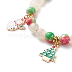 Christmas Tree & Snowflake & Snowman Charm Bracelet&nbsp;BJEW-JB08663