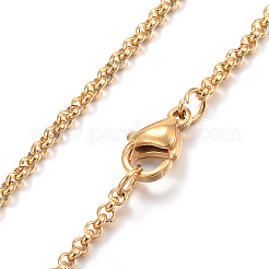 304 Stainless Steel Rolo Chains Necklaces&nbsp;NJEW-G278-02G-B