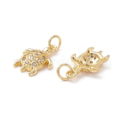 Brass Micro Pave Clear Cubic Zirconia Pendants&nbsp;KK-K266-04G
