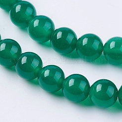 Natural Green Onyx Agate Beads Strands&nbsp;G-G583-8mm-11