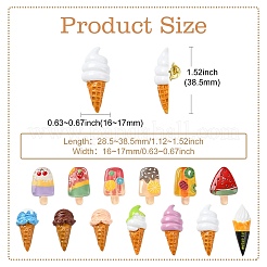 13Pcs 13 Styles Ice Cream Series Resin Brass Lapel Pin Backs for Backpack Clothes&nbsp;JEWB-CJ0001-57