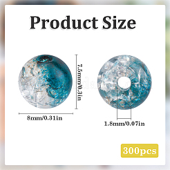 300Pcs Transparent Crackle Acrylic Beads&nbsp;CACR-SP0001-01B