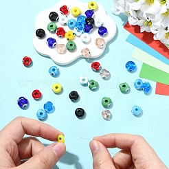 45Pcs 9 Colors Handmade Evil Eye Lampwork Beads&nbsp;LAMP-CJ0003-11