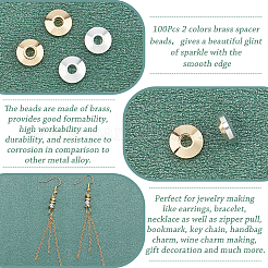 100Pcs 2 Colors Brass Spacer Beads&nbsp;KK-PH0003-53