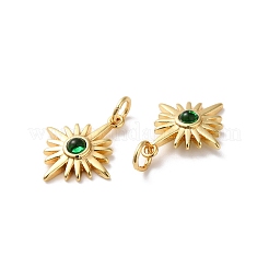 Rack Plating Brass Cubic Zirconia Pendants&nbsp;KK-D074-17G