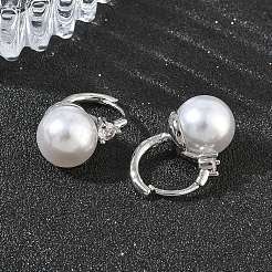 Brass Micro Pave Cubic Zirconia Hoop Earrings for Women&nbsp;EJEW-A168-22P