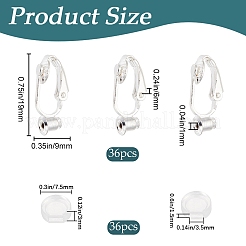 36Pcs Brass Clip-on Earring Converters Findings&nbsp;KK-SP0001-10S