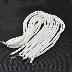 Opaque Solid Color Glass Round Beads Strands&nbsp;X-GLAA-F032-4mm-01