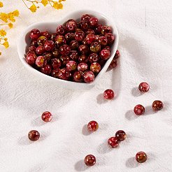 2 Strands 2 Colors Natural Imitation South Red Agate & Rainforest Agate Beads Strands&nbsp;G-SZ0001-46
