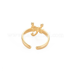 Ion Plating(IP) 304 Stainless Steel 12 Constellations/Zodiac Signs Open Cuff Ring for Women&nbsp;RJEW-S405-156G-E
