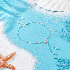 1Pc Brass & Crystal Rhinestone Anklets&nbsp;AJEW-LP0007-55S