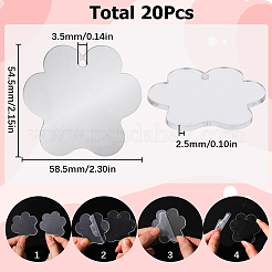 20Pcs Transparent Blank Acrylic Pendants&nbsp;TACR-SC0001-18