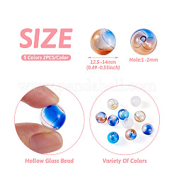 10Pcs 5 Colors Transparent Handmade Blown Glass Globe Beads&nbsp;GLAA-PJ0001-04