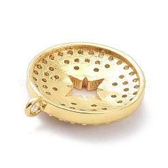 Brass Micro Pave Clear Cubic Zirconia Pendants&nbsp;ZIRC-L091-088G