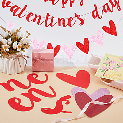 2 Sets 2 Style Valentine's Day Theme Paper Flags&nbsp;AJEW-CP0005-86