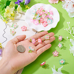 30Pcs 5 Colors Transparent Acrylic Pendants&nbsp;PALLOY-TA00304