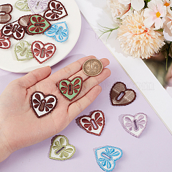 14Pcs 2 Bags Heart Polyester Embroidery Sew On Patches&nbsp;PATC-CY0001-74