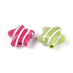 Opaque Acrylic and Enamel Beads&nbsp;X-SACR-T018-19M