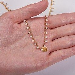 Brass Handmade Glass Beaded Chains&nbsp;CHC-SZ0001-03B