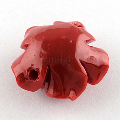Dyed Flower Synthetical Coral Beads&nbsp;CORA-R011-30B