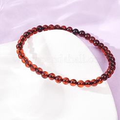 Natural Amber Beaded Stretch Bracelets for Women Men&nbsp;BJEW-D462-01A