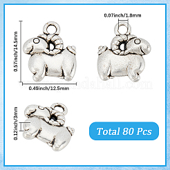 80Pcs Tibetan Style Alloy Charms&nbsp;TIBEP-SC0003-52