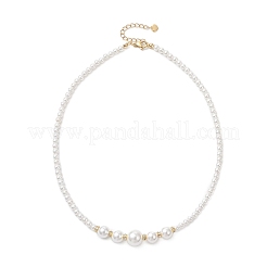 Round Shell Pearl Graduated Beaded Necklaces&nbsp;NJEW-JN05864