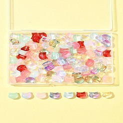 110Pcs 11 Colors Transparent Spray Paint Glass Beads&nbsp;GLAA-FS0002-15