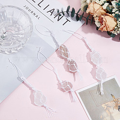 4Pcs Natural Quartz Crystal & Rose Quartz Pendant Decorations&nbsp;HJEW-DR00216