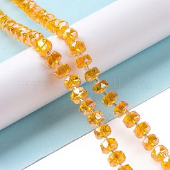 Transparent Electroplate Glass Beads Strands&nbsp;GLAA-E036-01-M