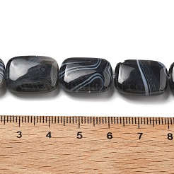 Natural Black Agate Beads Strands&nbsp;G-K392-B02-13x18mm