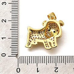 Rack Plating Brass Micro Pave Cubic Zirconia Enamel Pendants&nbsp;KK-L226-032G-02