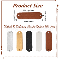 100Pcs 5 Colors Oval PU Leather Labels&nbsp;DIY-CY0004-10
