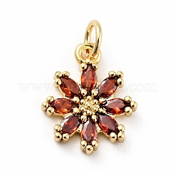 Rack Plating Brass Micro Pave Cubic Zirconia Charms&nbsp;ZIRC-F129-34-G