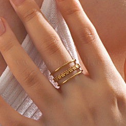 304 Stainless Steel Open Cuff Rings for Women&nbsp;WGBC208-01